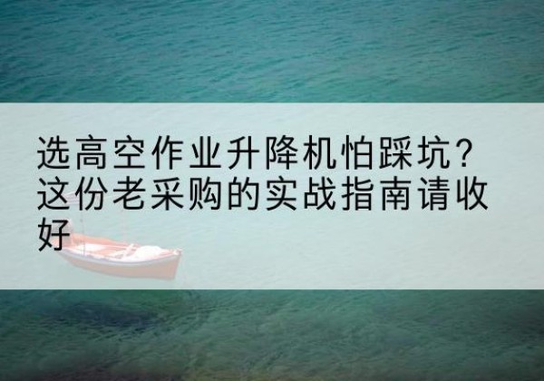 忠县高空作业升降机厂家推荐-选高空作业升降机怕踩坑？这份老采购的实战指南请收好